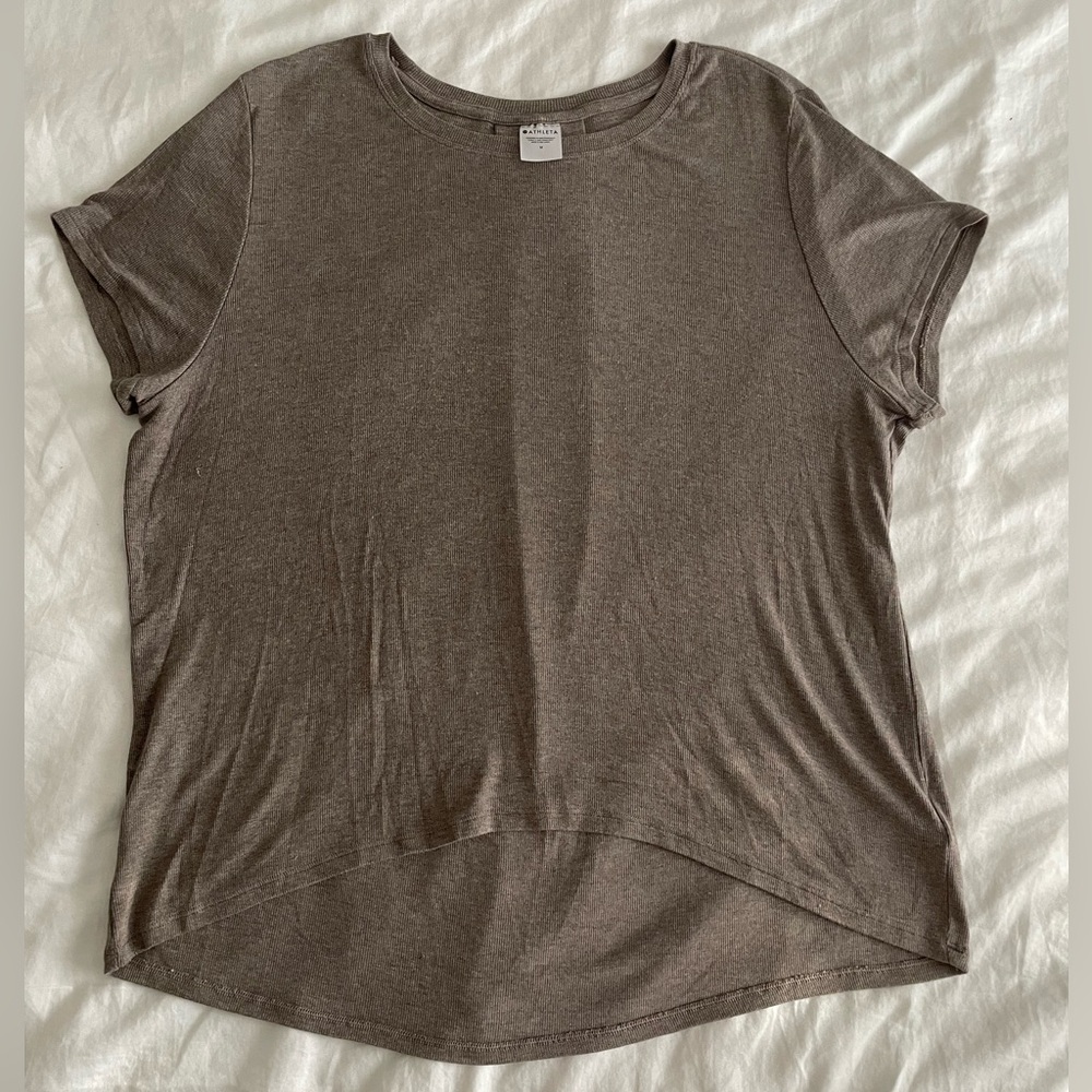Athleta Taupe Short Sleeve Tee